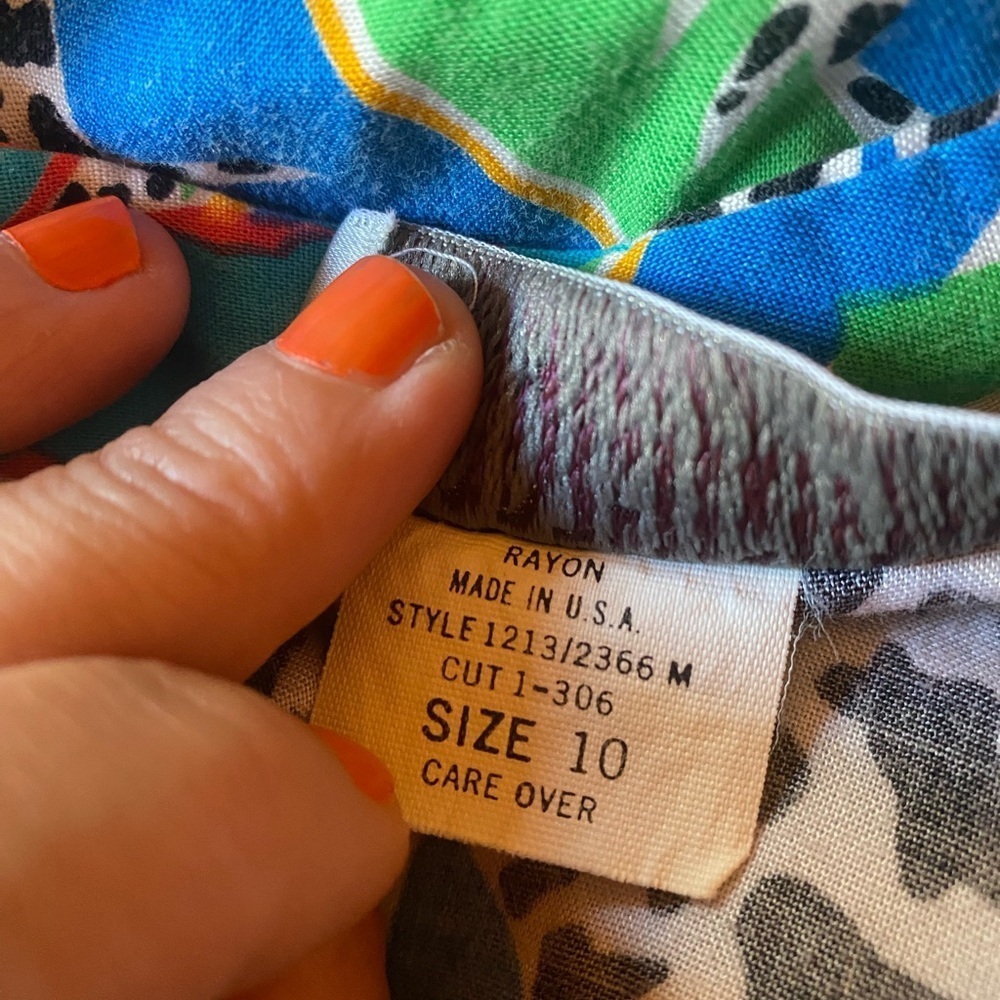 Vintage Worthington Skirt, Tropical Abstract Design, 34” Length Size 10, 80s 90s - Picture 5 of 8
